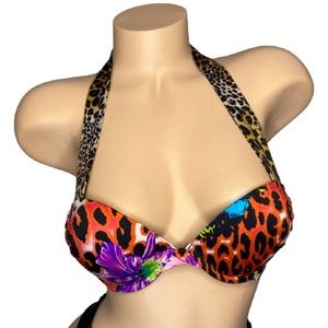 RARE Victoria’s Secret Leopard and Skull Very Sexy Print Bombshell Bikini Top